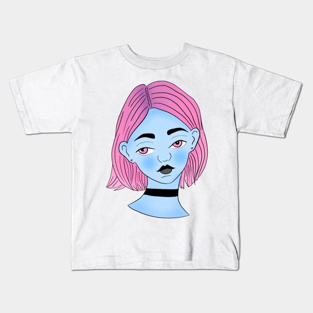 Pink Hair, Don't Care Kids T-Shirt by nannasaidno